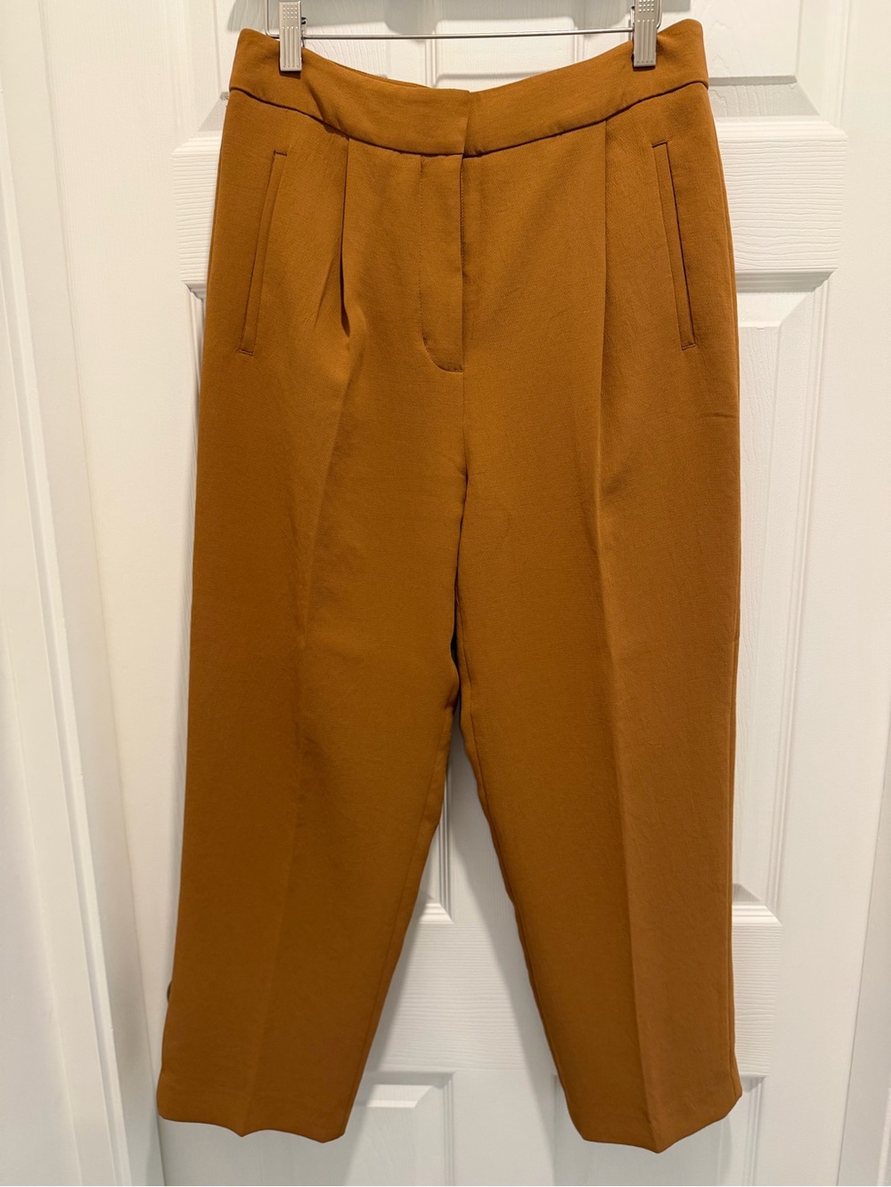 Wilfred Caramel Brown Straight-Leg Dress Pants